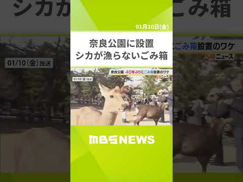 奈良公園に４０年ぶりに『ごみ箱』設置　外国人観光客増でポイ捨ても増加　“シカが漁らない”最新型を２０００万円近くかけて試験導入　（2025年1月10日） #shorts #奈良公園 #スマートごみ箱