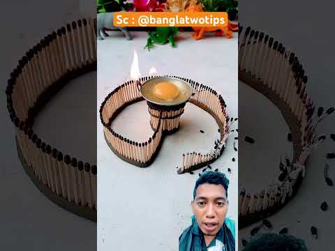 Masak telur di korek api !! #funny #diy #toys #experiment #magic #egg #trending #shorts