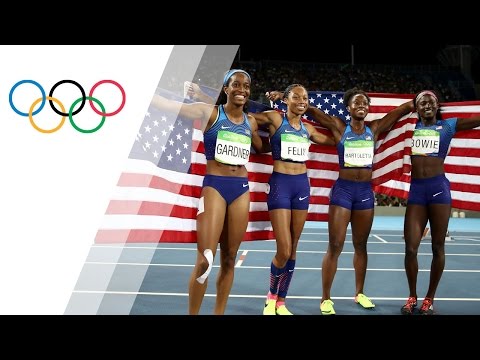 USA Women's 4x100m Relay wins gold - YouTube