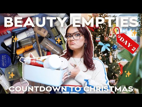 MY BEAUTY EMPTIES! LET'S GO THROUGH SOME RUBBISH. 🗑️ COUNTDOWN TO CHRISTMAS DAY 2 🎄| EmmasRectangle