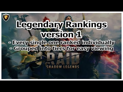 RAID Shadow Legends | Legendary Rankings Tier List | Version 1
