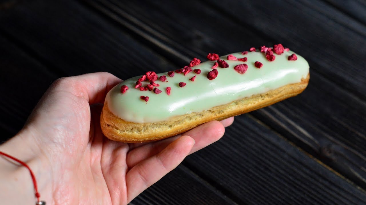 Эклеры с шоколадным кремом Рецепт сахарной глазури Chocolate eclairs