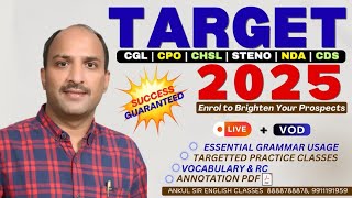 NEW LIVE BATCH || TARGET 2025 || CGL, CPO, CHSL, MTS, NDA, CDS || ANKUL SIR ENGLISH CLASSES