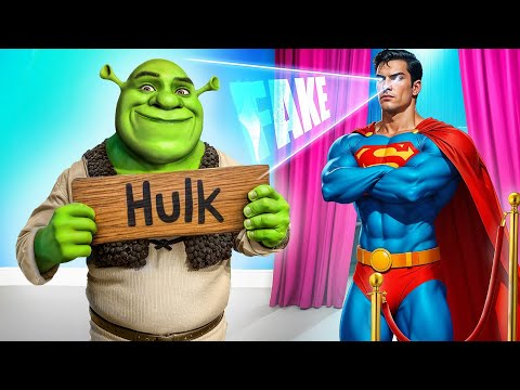 Faux Super-Héros contre Vrais Super-Héros! Facile de se Faufiler avec le Défi du Cinéma!
