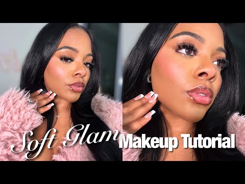 SOFT GLAM MAKEUP TUTORIAL + Lip Combo WOC 🎀*DETAILED* | BRIGHT Undereye & Pink Blush🤍