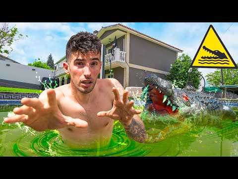 24 HORAS EN LA PISCINA TOXICA CON UN COCODRILO!!