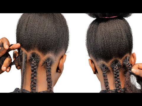 Trying This New "C" Method Of Fluffy Natural Kinky Braiding Tutorial. Beginners  Friendly.