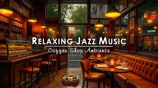 Warm Coffee Shop Bookstore Ambience with Relaxing Jazz Music & Street View for Work, Study, Unwind