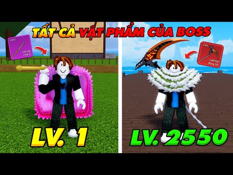 ZENO Chơi 100 Ngày LV 1-2550 = TẤT CẢ ITEM rớt từ BOSS, Phá đảo Blox Fruit Update
