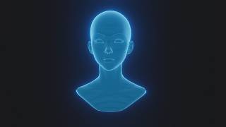 Anime Female Hologram Head 3D Model Rigged with Facial Expressions [Rig Demonistration]