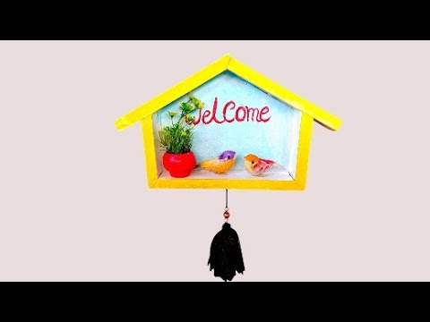 Best out of waste craft / Sweet box reuse idea / Bird welcome wall hanging