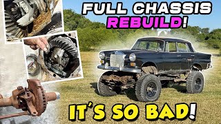 1961 Mercedes Project. 3 Bad Front Axles... Can We Rebuild the Mud-Cedes Chassis?? 1 Day Challenge. 