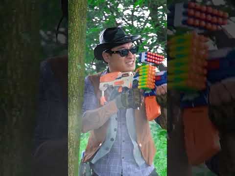 Gugu Nerf War : Warrior CID Dragon Use Nerf Guns Fight Crime Tycoon Group Escape or Get Caught!