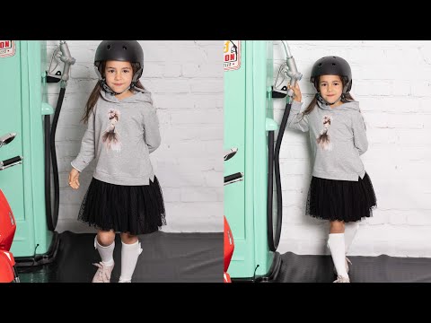 Vestido sudadera con tul. REVISTA PATRONES INFANTILES nº 27