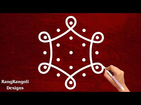 Latest daily rangoli design 5X3 dots | easy rangoli designs | creative kolam design | RangRangoli