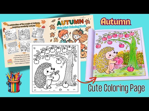 Hedgehog & Apple Tree |Autumn Coloring Fun for Kids