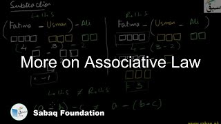 More on Associative Law