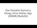 One Variable Statistics Concepts