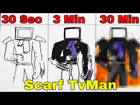 Dibujo aTv Man [SCARF TVMAN] in 30 sec, 3 min, y 30 min | Skibidi Toilet Episode 79