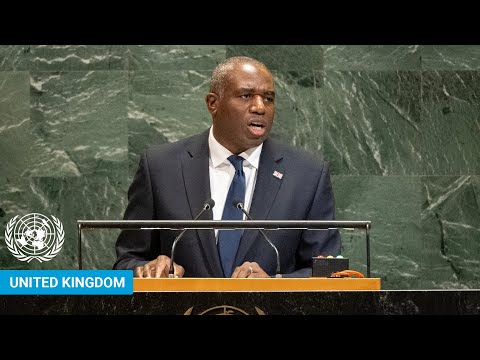 YouTube video thumbnail: United Kingdom - Deputy Prime Minister Addresses United Nations General Debate, 80th Session