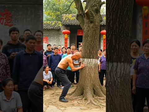 Kung Fu Master Shows His Strength! 🌳💥 #Shorts