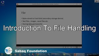 Introduction to file handling