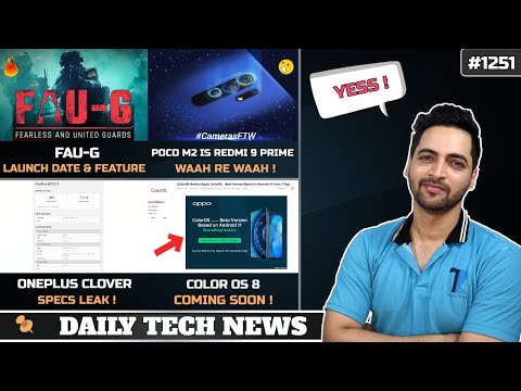(ENGLISH) FAU-G Launch Date & Features💪,POCO M2 is Redmi 9 Prime🤦‍♂️,Oneplus Clover Specs,Color OS 8 Launch🔥