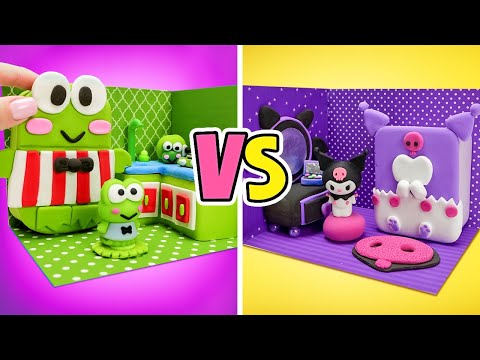 5 Color House For Hello Kitty And Friends || Clay & Cardboard DIY