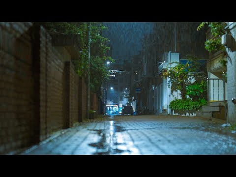 Midnight Rain Walk in Seoul’s Hidden Neighborhood | Rain Ambience Sounds ASMR