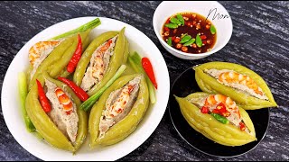Bí quyết nấu CANH KHỔ QUA HẦM bằng Nồi Cơm Điện không bị đắng, nước trong thơm ngọt
