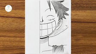 Easy anime drawing || How to draw Monkey D. Luffy step-by-step || How to make anime drawing Luffy