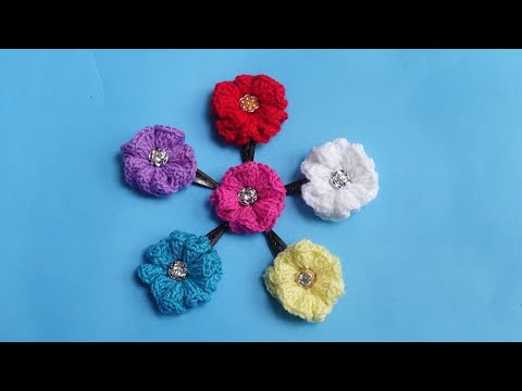 Crochet Hair Clips For Kids Beginners Video Tutorial Step By Step