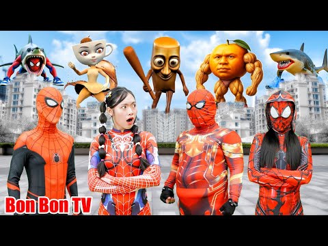 Siêu Nhân Nhện Béo Đánh Bại Tung Tung Sahur - Seri- Spiderman Đời Thực: p13 | Bon Bon TV