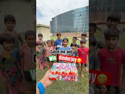 Catch me and Win kinder joy ๐คฉ #parkour #pov #parkourchase #kinderjoy #noida #shorts