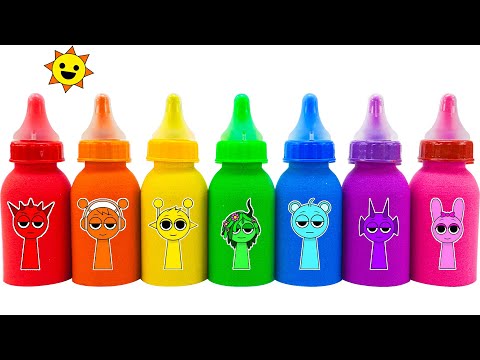 ASMR Video 🤖 How To Make Rainbow Incredibox Sprunki Milk Bottle From Kinetic Sand 🤖 Making By Yo Yo