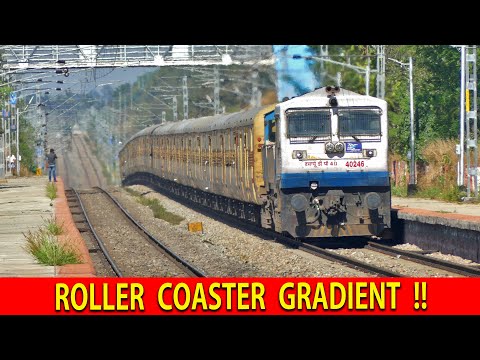 TRAINS on ROLLER COASTER GRADIENTS !! Indian Railways