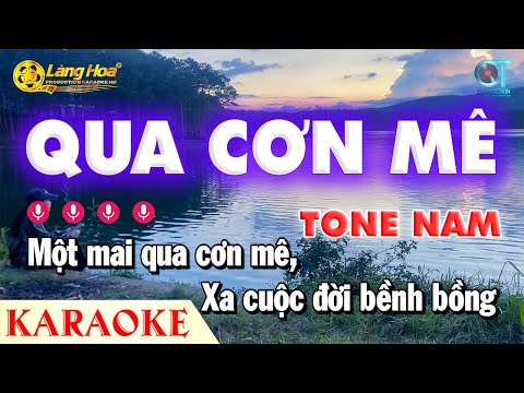 Qua Cơn Mê Tone Nam Nhạc Sống Rumba | Làng Hoa Karaoke