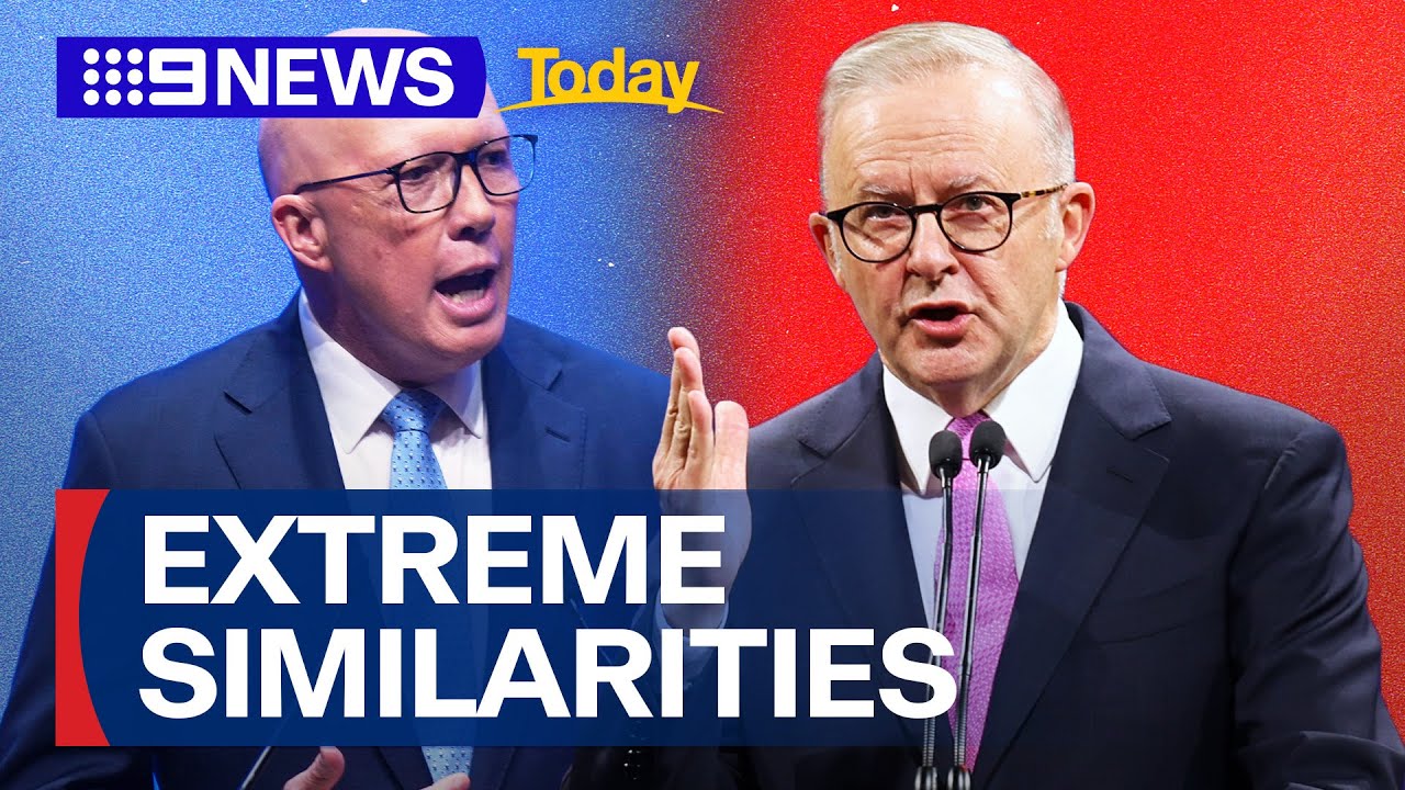 Anthony Albanese and Peter Dutton’s campaign launches strike extreme similarities | 9 News Australia