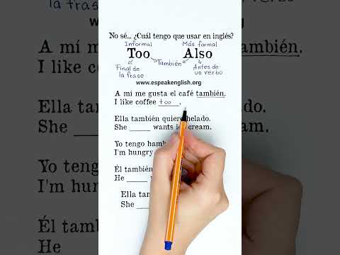 🌟 ¡EL TRUCO QUE TE HARÁ ENTENDER POR FIN la diferencia entre TOO y ALSO en INGLÉS!