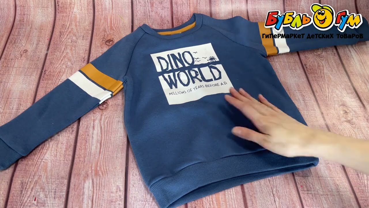 Толстовка Lanson Kids утепленная Dino world синяя - видео Толстовка Lanson Kids утепленная Dino world синяя - видео