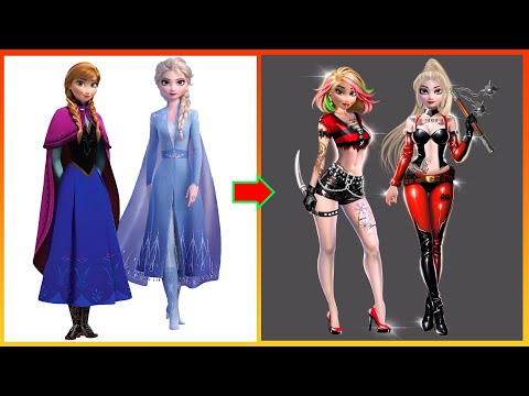 Elsa Anna Frozen GLOW UP Bad Girl - Frozen Disney Princesses Transformation