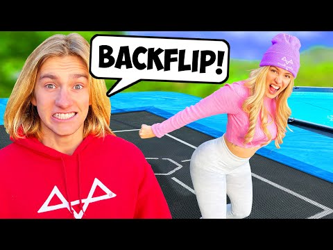 Wir bringen meiner EX FREUNDIN einen BACKFLIP bei! (Sie hat ANGST...)