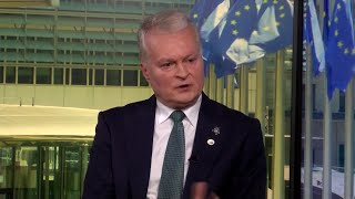 YouTube video thumbnail: Lithuania's Nauseda Says Putin Can't Win the War With Ukraine