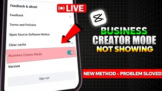 Capcut business Creator mode not showing in android | how to enable business creator mode in capcut