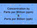 Concentration Units and Calculations