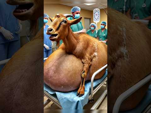 doctors saved a weak brown goat #weakanimals #browngoat #sad