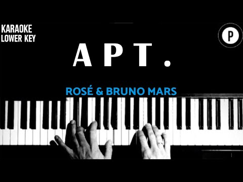 APT - Rosé & Bruno Mars LOWER KEY Slowed Acoustic Piano Instrumental Cover [MALE KEY]