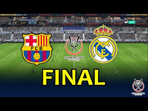 BARCELONA vs REAL MADRID | EL CLASSICO FINAL - Super Copa 2025 | Full Match All Goals | PES Gameplay