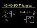 Exploring 45-45-90 Triangles and Trigonometric Functions