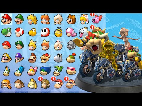 Mario Kart 8 Deluxe - Bowser Vs Bowser Jr. Vs Mario Vs Peach use Superstar in every Races